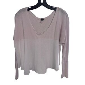 Free People Women's New Ivory Cloud Nine Drapey Boxy Color block Style Top Sz XS